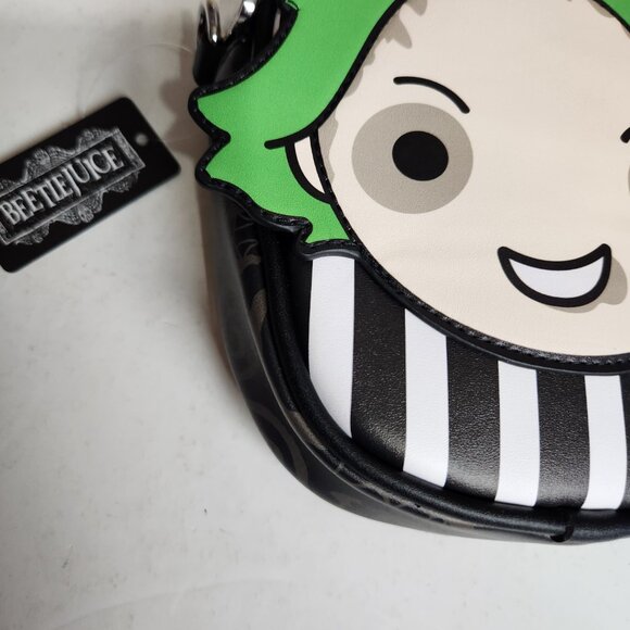 NWT Buckle Down Horror Movie Vegan Leather Beetlejuice Chibi Mini Crossbody Bag - Picture 3 of 16